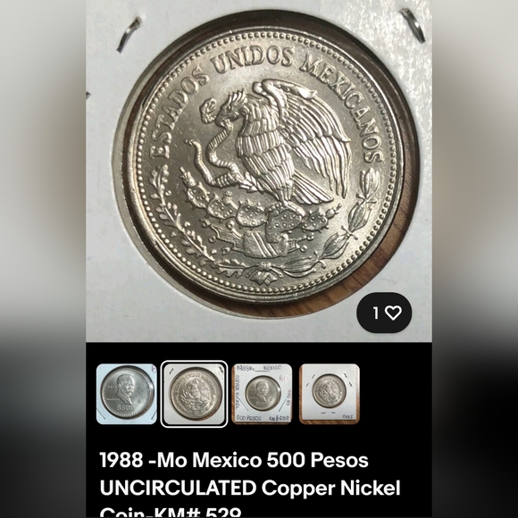 1988 Mexico 500 Pesos Coin - Picture 1 of 1
